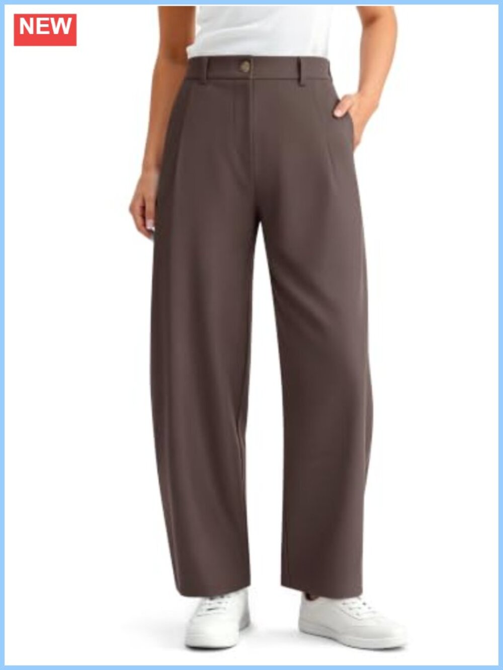 Barrel Leg Work Pants High Waisted Business Casual Trousers